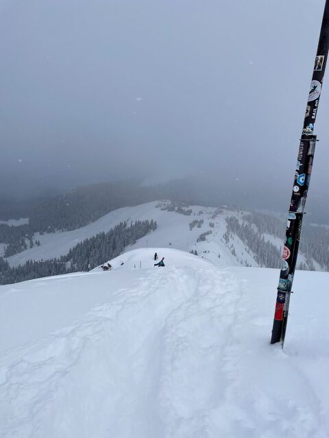 Hike-to ski terrain in Telluride with kids